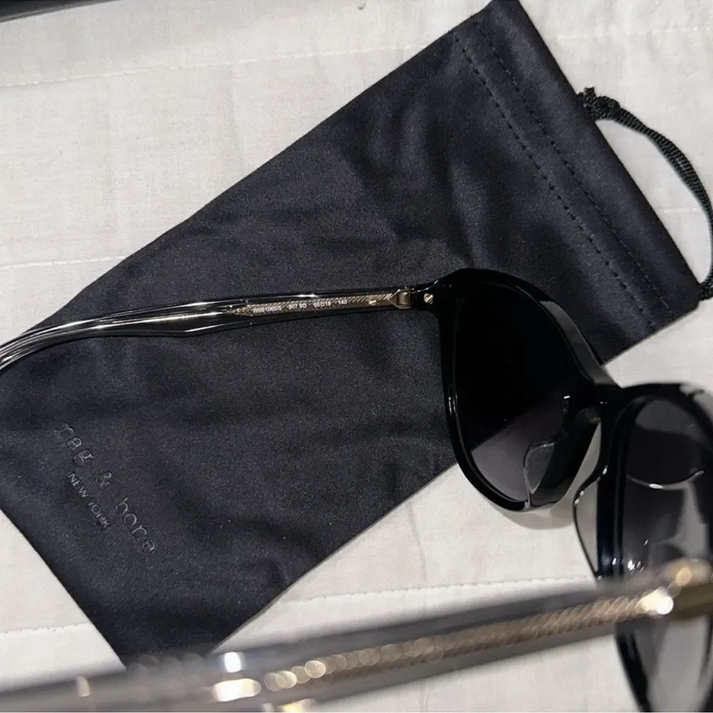 rag & bone Black 55mm Cat Eye Sunglasses